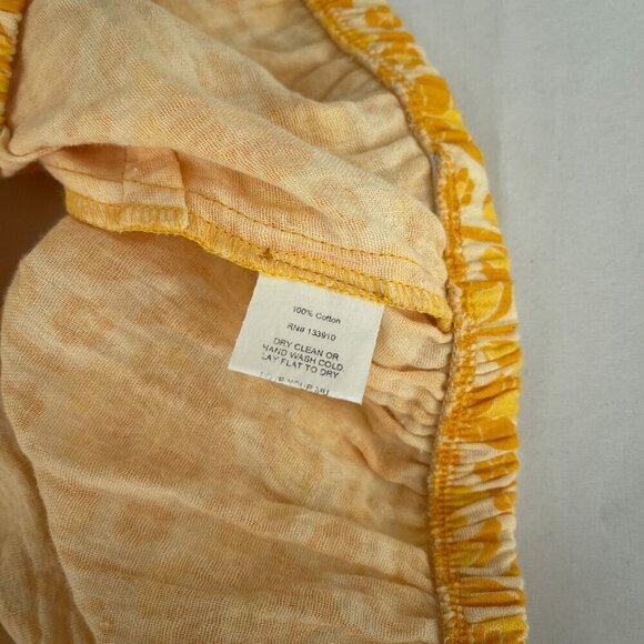 Show Me Your Mumu Camden Collared Button Sleeveless Yellow Floral Top Women XL - Picture 7 of 15
